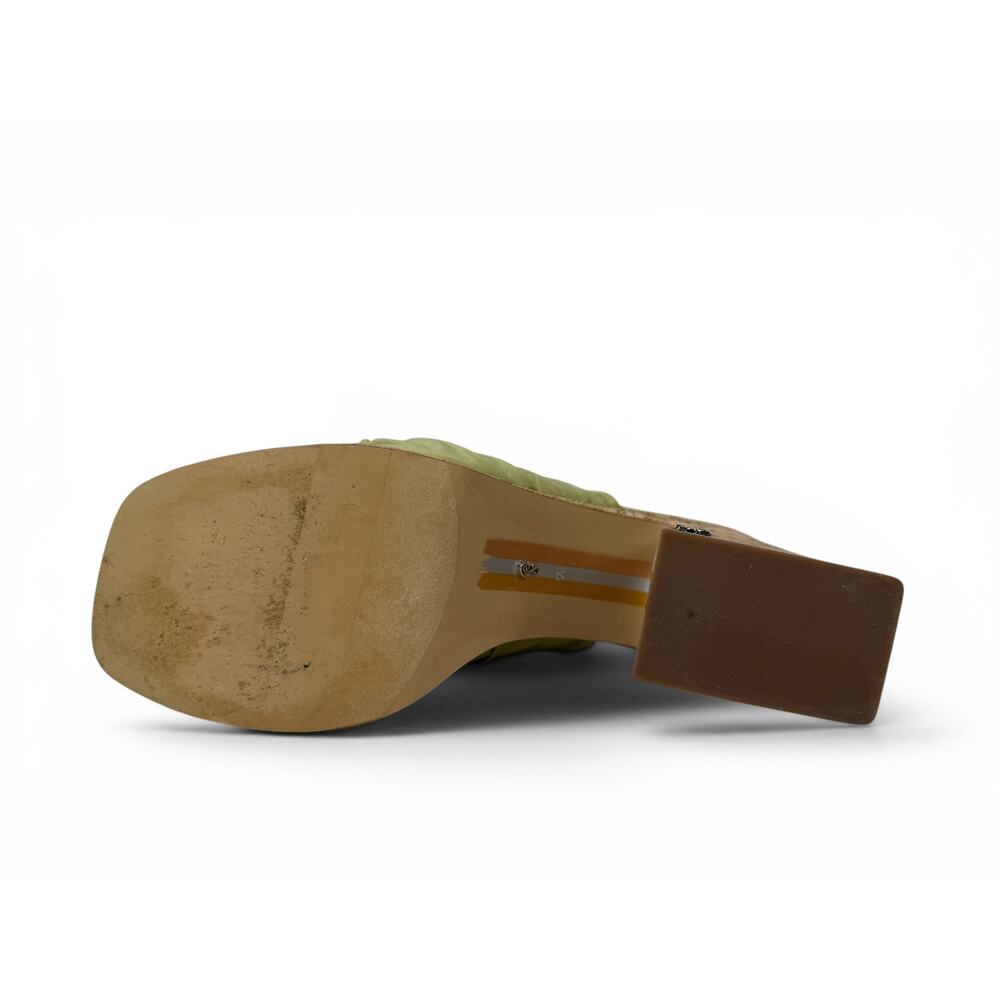 Sam Edelman Dova Platform Sandal Womens 7.5 Lime Green Cork Block Heel Slip On - Picture 10 of 16